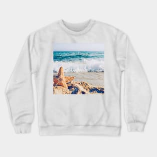 Starfish Resting with  Sea View Crewneck Sweatshirt